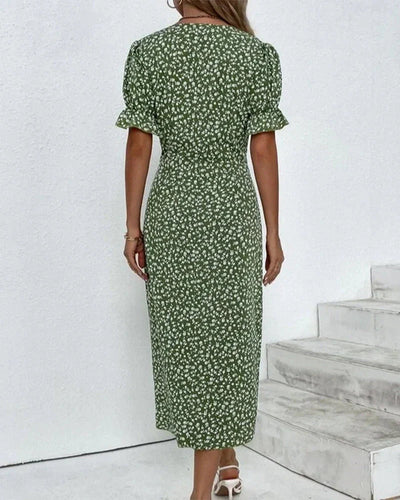 Karla - kleid mit kurzen Ärmeln und blumendruck