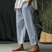 Fioravelle - Strukturierte Relaxed-Fit-Hose – Blau