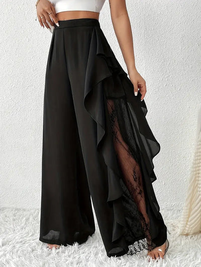 Juni | Elegante Weite Hose mit Spitzenbesatz