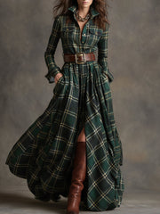 Emilia | Shirtkleid mit Gürtel – Grün