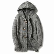 Raevan - Soft-Touch-Kapuzen-Cardigan – Grau