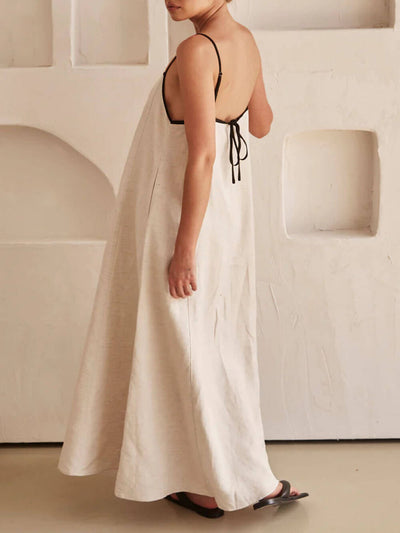 Trendy A-Linien Trägerkleid mit Kontrast-Design für Feiertage – Zoey