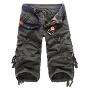 Herren Cargo-Shorts in Uni-Farbe mit mehreren Taschen – Dunkelgrau