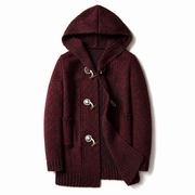 Raevan - Soft-Touch-Kapuzen-Cardigan – Wein
