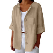Azelia - Sommerhemd mit weichem Griff und lockerer Passform – Khaki