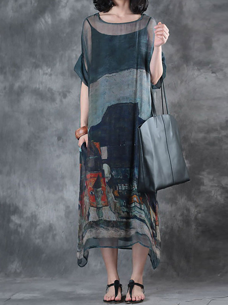 Despina | Lose bedrucktes Kleid