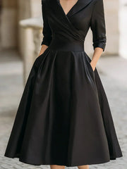 Sommerfeld | Elegantes Satinkleid – Schwarz