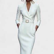 MANDARIN™  / ELEGANTES KLEID – Weiß