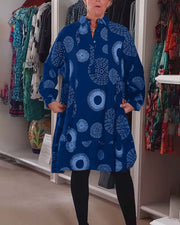 Alvaya | Geo-Chic Wickelkleid – Blau