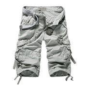 Herren unifarbene Cargo-Shorts mit mehreren Taschen – Grau