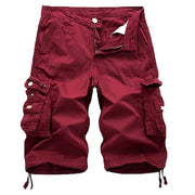 Crestsport Herren Cargo-Shorts aus Twill mit Mehrfachtaschen – Rot