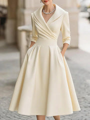 Reece – Stilvolles Damen Vintage-Kleid – Beige