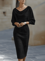 Bellisara - Drapiertes Midikleid – Schwarz