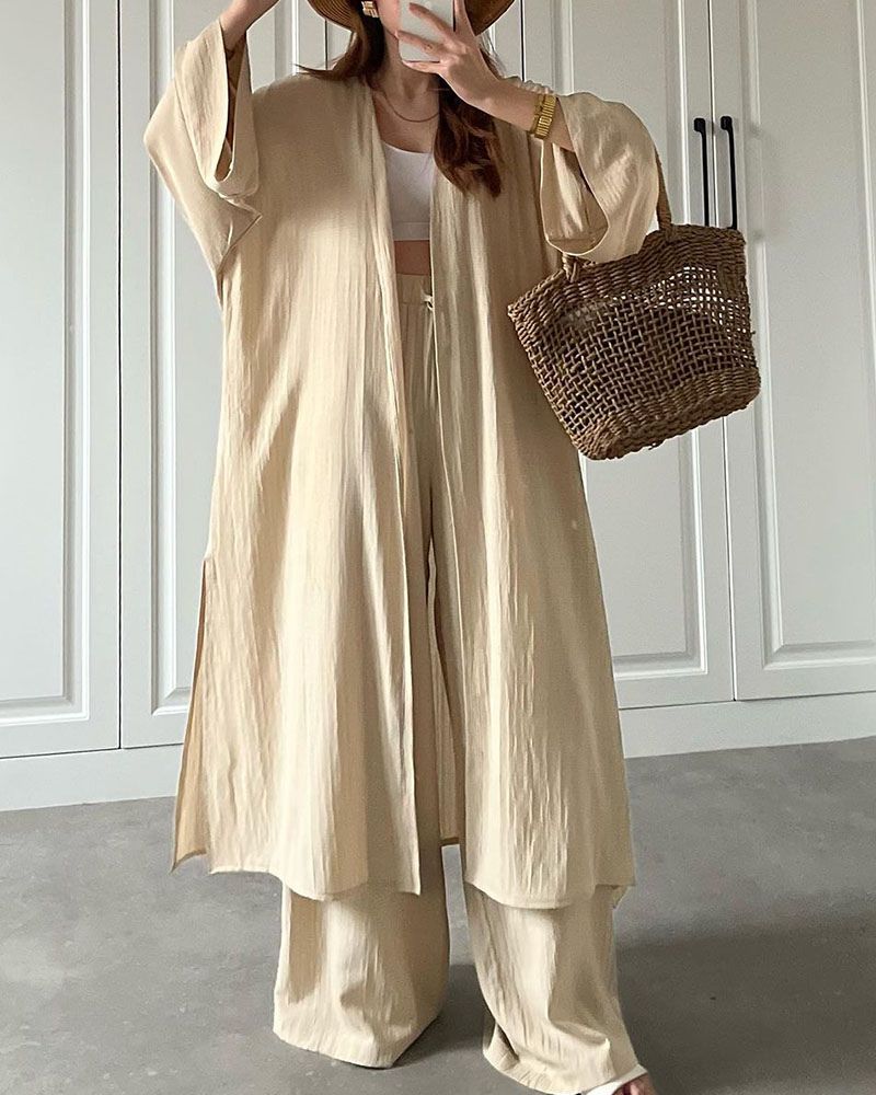 Lässiges Zweiteiler-Set Damen mit Weste und Hose – Thalia