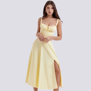 Marley - Lockeres Blumenkleid – Gelb