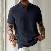Halver - Strukturiertes Poloshirt – Blau