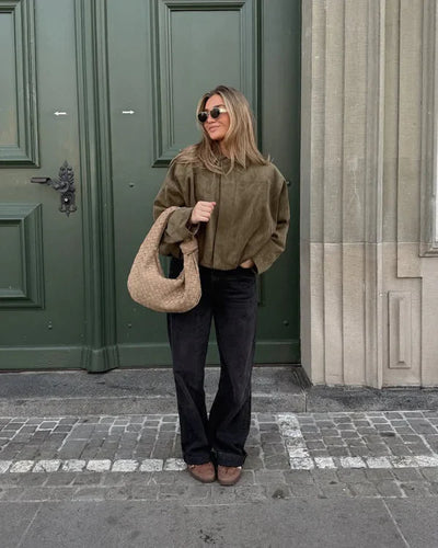 LUMIÈRE | FAUX SUÈDE BOMBERJACKE