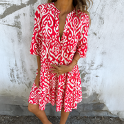 Damen Kleid Mit V Ausschnitt Und Lockerer Passform – Rosa