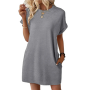 Emilia | Modernes Minimalistisches Sommerkleid – Grau