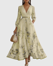 Siena™ - Elegante Plissee Maxi Kleid – Gelb