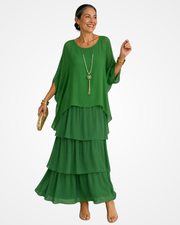 Sylvia - Fließendes Soft-Touch-Maxikleid – Hellgrün