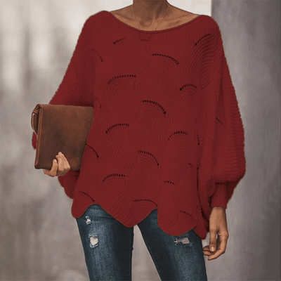 Damen Strickpullover mit Lochmuster