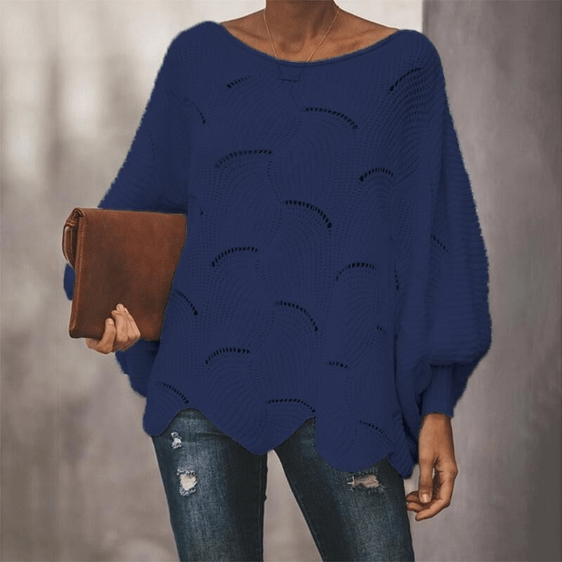 Damen Strickpullover mit Lochmuster