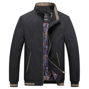 Herren Langarmjacke mit Taschen – Schwarz