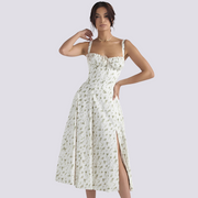 Marley - Lockeres Blumenkleid – Grün