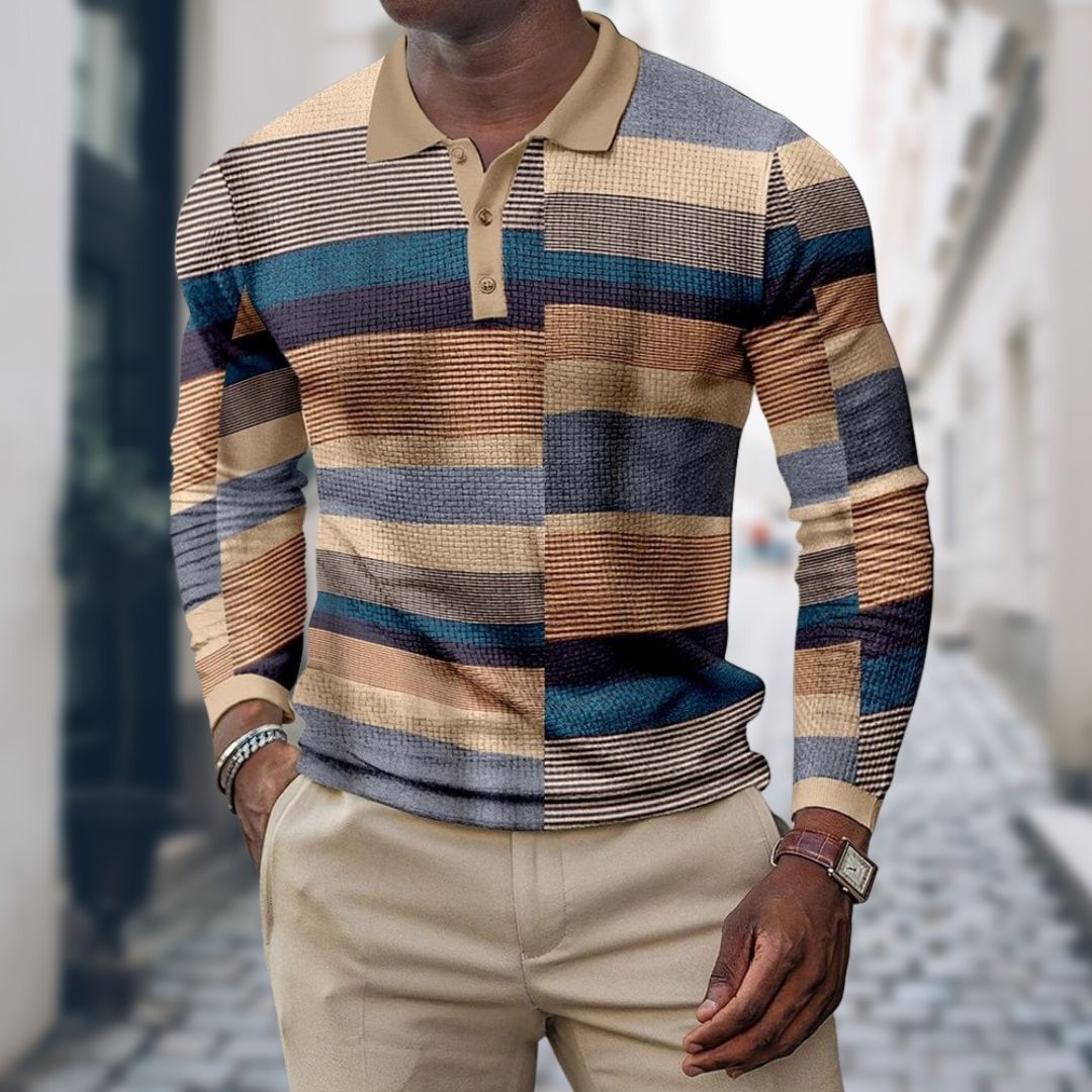 Langärmeliges Polohemd für Herren