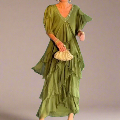 Maresilda | Elegantes Maxi-Kleid mit V-Ausschnitt