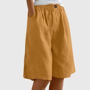 Sommerfeld | Luftige Shorts mit weitem Bein (1 kaufen, 1 GRATIS dazu) – Gelb