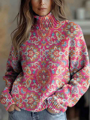 Tessa | Damen Pullover elegant modern floral designt – Mehrfarbig