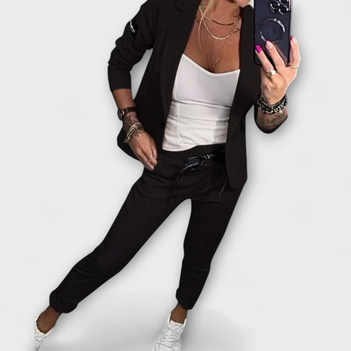 Malou - Koordiniertes Set aus Top, Jacke und Hose