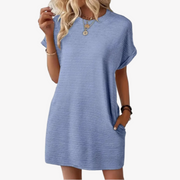 Emilia | Modernes Minimalistisches Sommerkleid – Hellblau