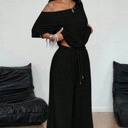 Kaeloria - Komfortables Loungewear-Set – Schwarz