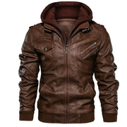 Herren Jacke mit abnehmbarer Kapuze und Taschen – Rot