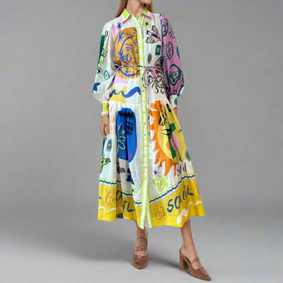 Veleda | Premium Maxikleid mit elegantem V-Ausschnitt