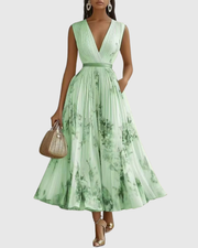 Siena™ - Elegante Plissee Maxi Kleid – Grün