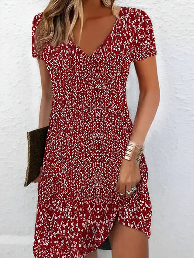 Wanda - Lässiges Kleid mit V-Ausschnitt und Print