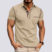Stefan - Elegantes, luftdurchlässiges Herren-Poloshirt – Khaki