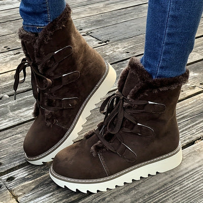 Winterschuhe Damen | Mit Schnürung Und Plateausohle Stiefel