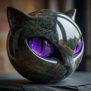 Bellanora - skulpturales Katzenkopf-Ornament – Lila