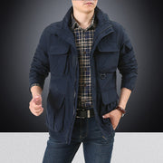 Herren Utility-Fieldjacke mit Klapp- und Reißverschlusstaschen – Dunkelblau