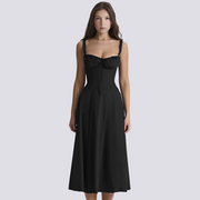 Marley - Lockeres Blumenkleid – Schwarz
