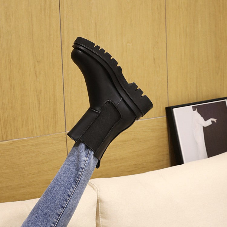 Damen Plateaustiefel aus Veganleder