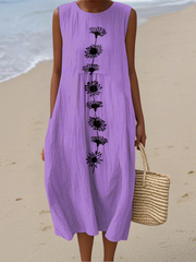 Emma™ Violet Bloom Midikleid – Mehrfarbig