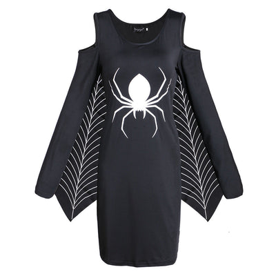 Spinnen Druck Halloween Kostum Kleid | Mini