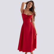 Marley - Lockeres Blumenkleid – Rot