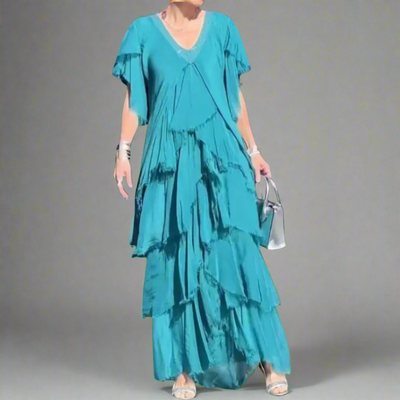 Maresilda | Elegantes Maxi-Kleid mit V-Ausschnitt